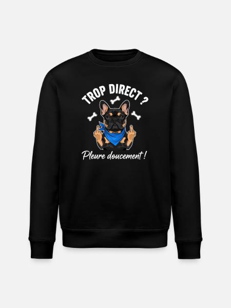 Cool French Bulldog - Stanley/Stella ROLLER Unisex Organic Sweatshirt - black