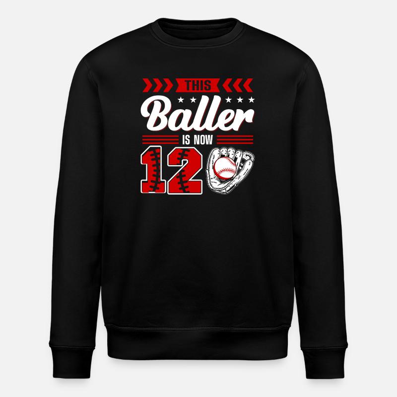 12e anniversaire des garçons - Baselball - Sweat bio ROLLER Stanley/Stella Unisexe - noir