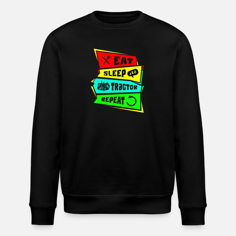 Manger dormir tracteur répéter - Sweat bio ROLLER Stanley/Stella Unisexe - noir