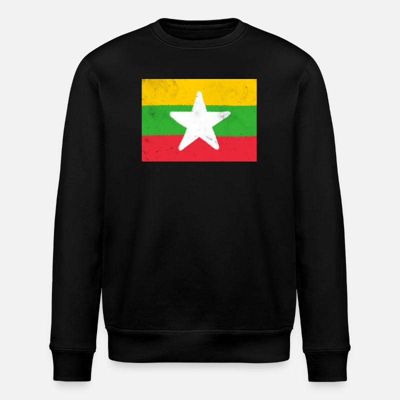 Drapeau du Myanmar - Sweat bio ROLLER Stanley/Stella Unisexe - noir