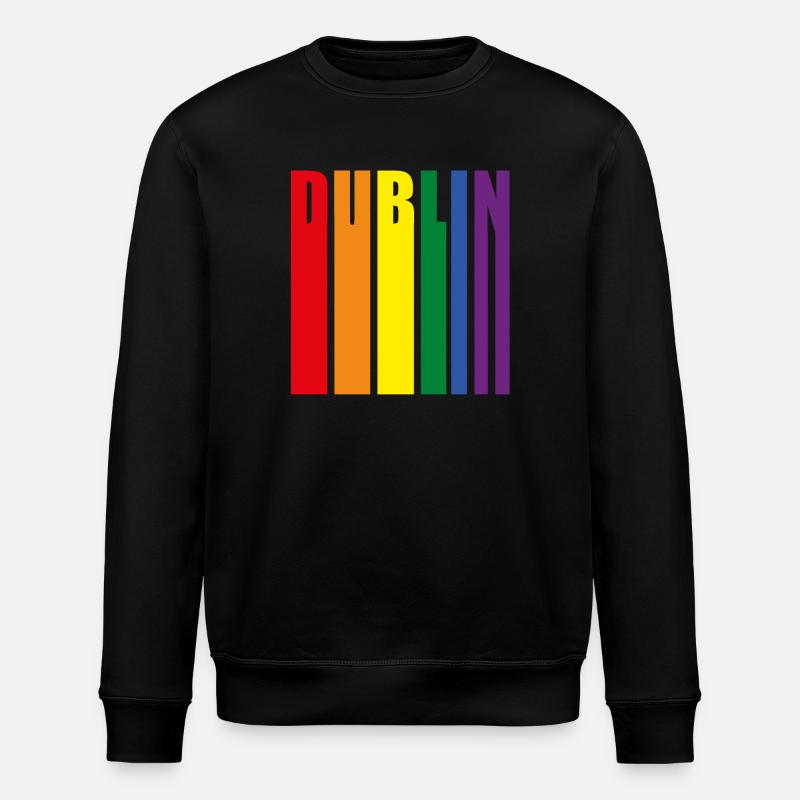 Dublin Rainbow Pride Gift - Stanley/Stella ROLLER Unisex Organic Sweatshirt - black