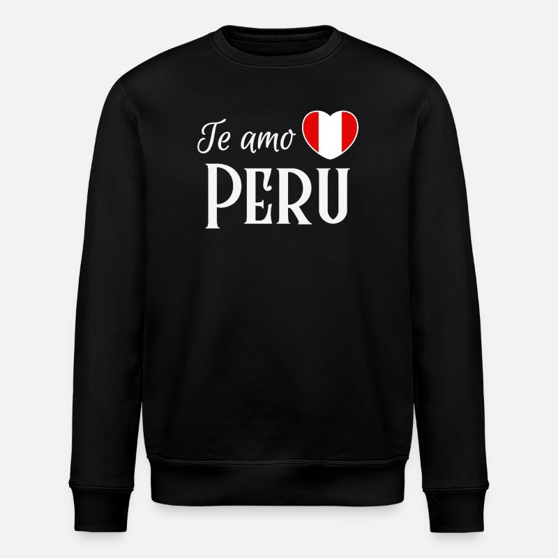 Ich liebe dich, Peru, peruanischer Stolz - Stanley/Stella Unisex Bio-Sweatshirt ROLLER - Schwarz