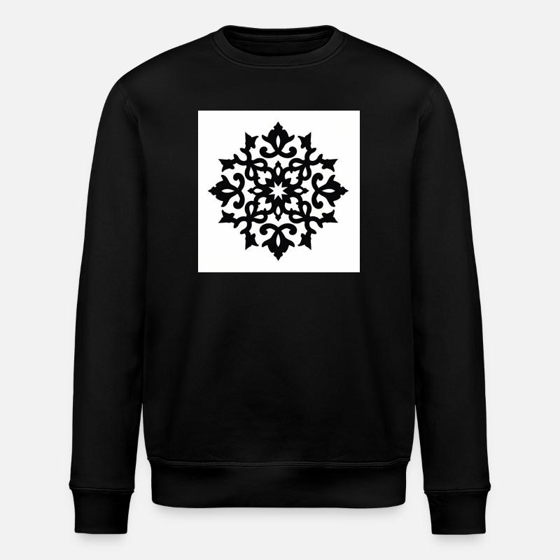 Detailed snowflake with ornamentation - Stanley/Stella ROLLER Unisex Organic Sweatshirt - black
