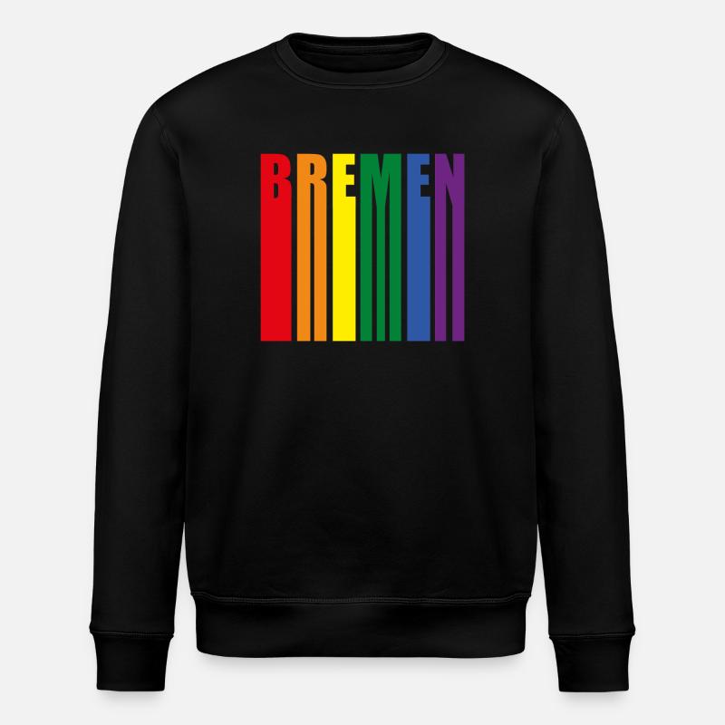 Bremen Regenbogen Pride Geschenk - Stanley/Stella Unisex Bio-Sweatshirt ROLLER - Schwarz