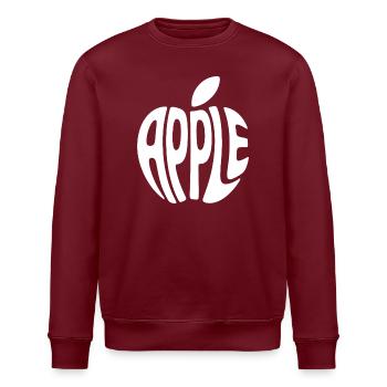 Apfel Obst Wortkunst - Stanley/Stella Unisex Bio-Sweatshirt ROLLER - Burgunderrot - Vorne - Nik (191cm)