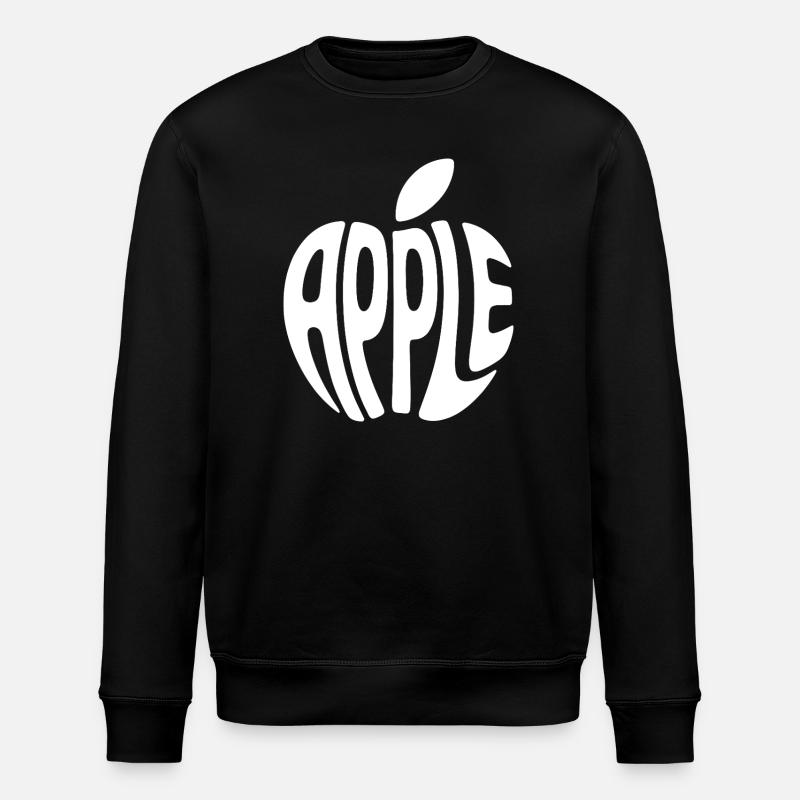 Apple Fruit Word Art - Stanley/Stella ROLLER Unisex Organic Sweatshirt - black