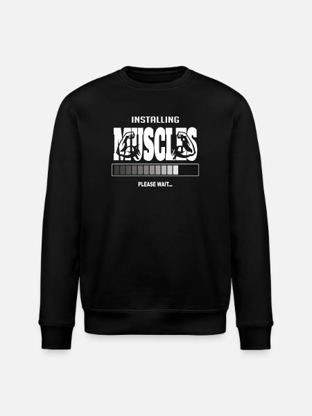 Installing Muscles – Funny Gym Workout - Stanley/Stella ROLLER Unisex Organic Sweatshirt - black