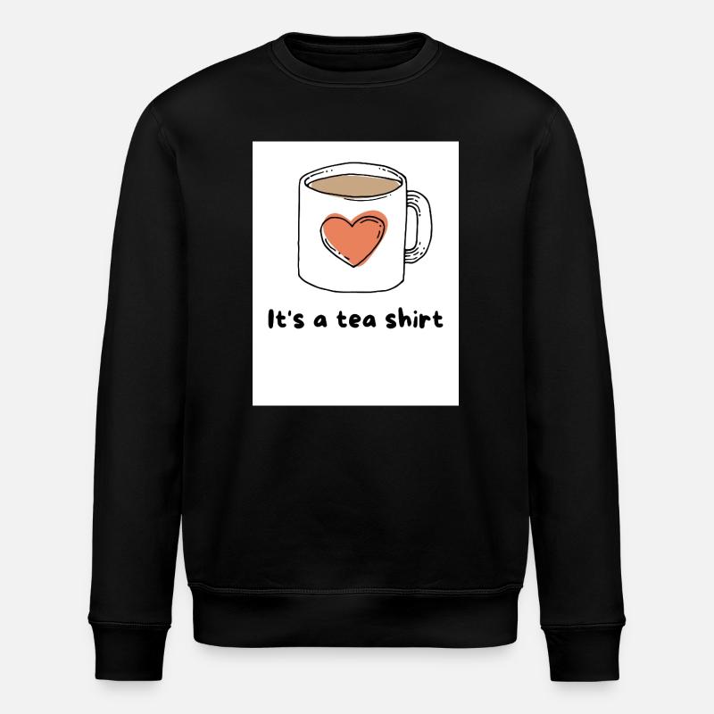Herz Kaffeebecher Tee Shirt Design - Stanley/Stella Unisex Bio-Sweatshirt ROLLER - Schwarz