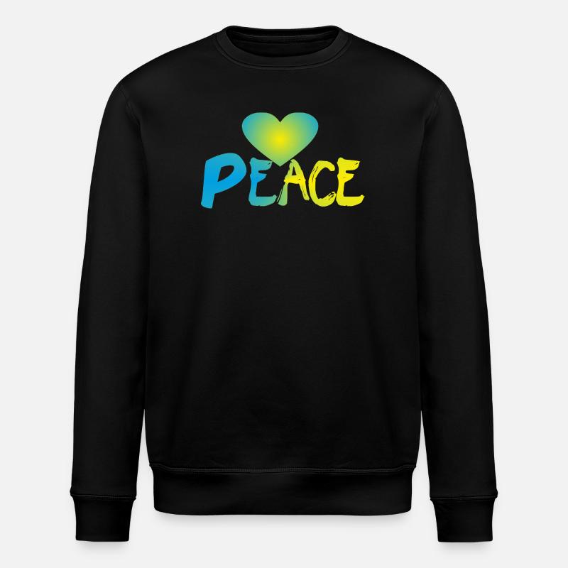 Peace Herz Frieden Friedenszeichen - Stanley/Stella Unisex Bio-Sweatshirt ROLLER - Schwarz