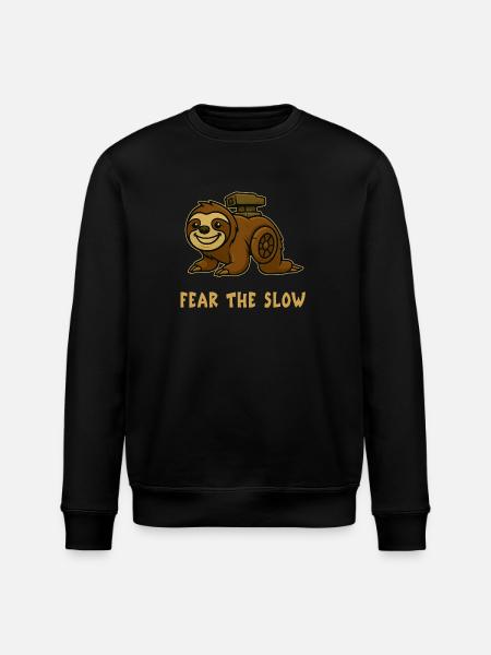 Fear of Slowness - Sloth Design - Stanley/Stella ROLLER Unisex Organic Sweatshirt - black