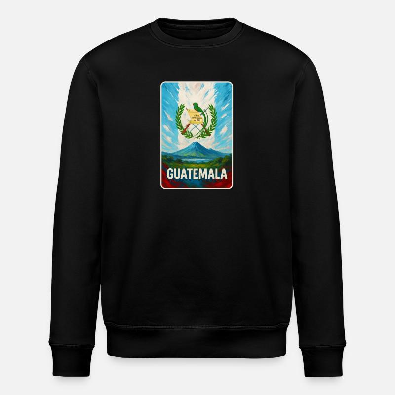 Guatemala Vulkan & Nationalwappen - Stanley/Stella Unisex Bio-Sweatshirt ROLLER - Schwarz