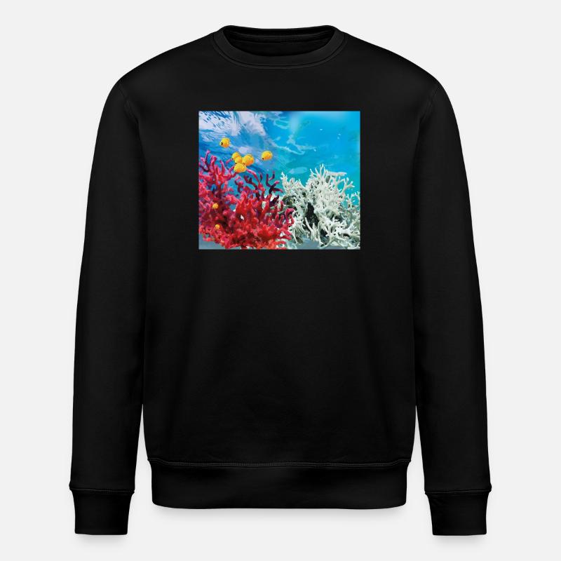 Lebendige Korallenriff-Unterwasserwelt - Stanley/Stella Unisex Bio-Sweatshirt ROLLER - Schwarz