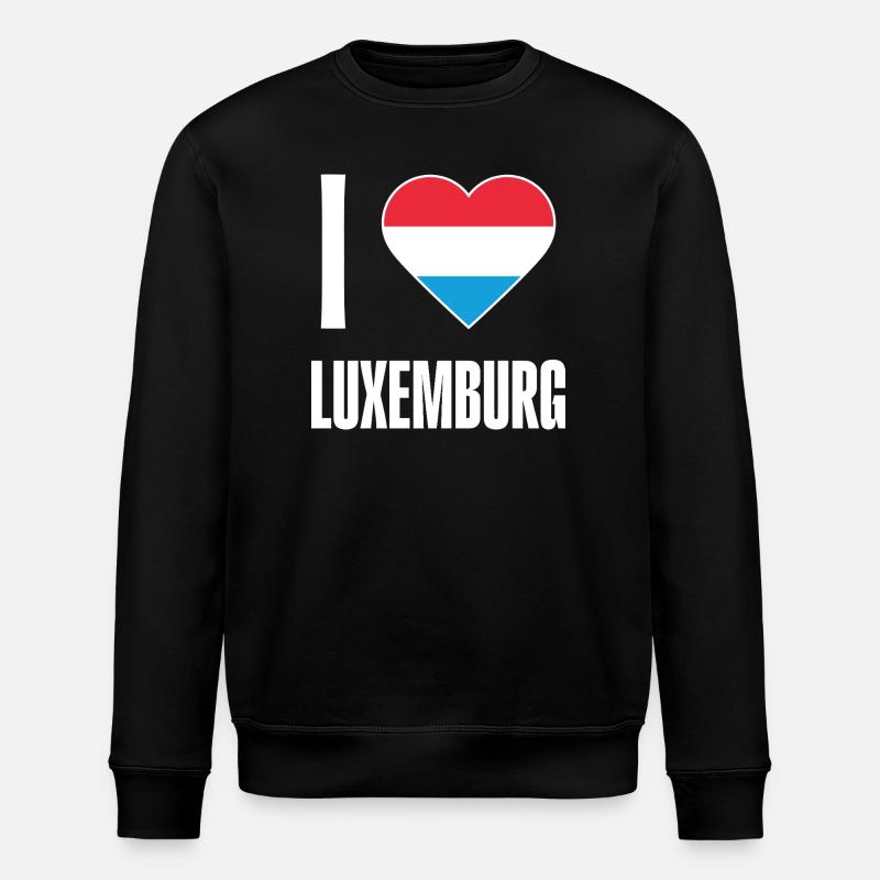 Drapeau du Coeur du Luxembourg - Sweat bio ROLLER Stanley/Stella Unisexe - noir