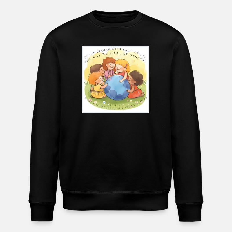 Peace begins with each of us - Stanley/Stella ROLLER Unisex Organic Sweatshirt - black