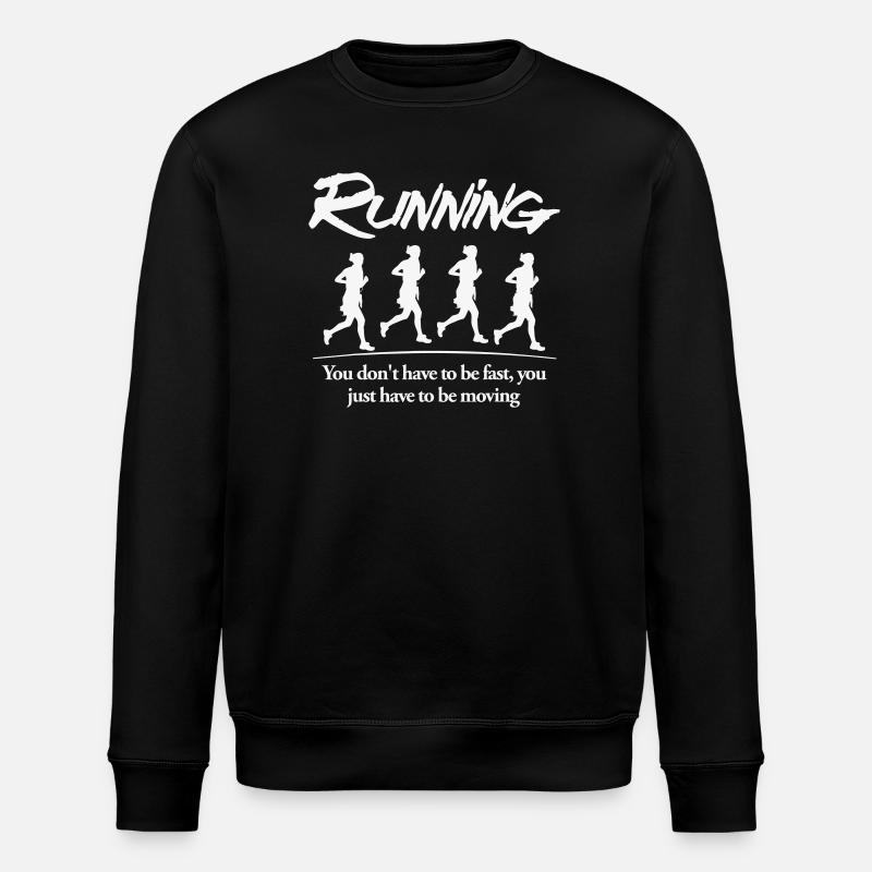 Motivational Running Silhouettes Design - Stanley/Stella ROLLER Unisex Organic Sweatshirt - black