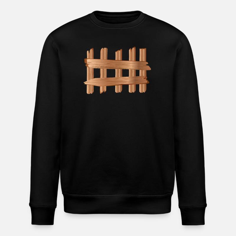 Rustikales Holzzaun Element Holzoptik Motiv - Stanley/Stella Unisex Bio-Sweatshirt ROLLER - Schwarz
