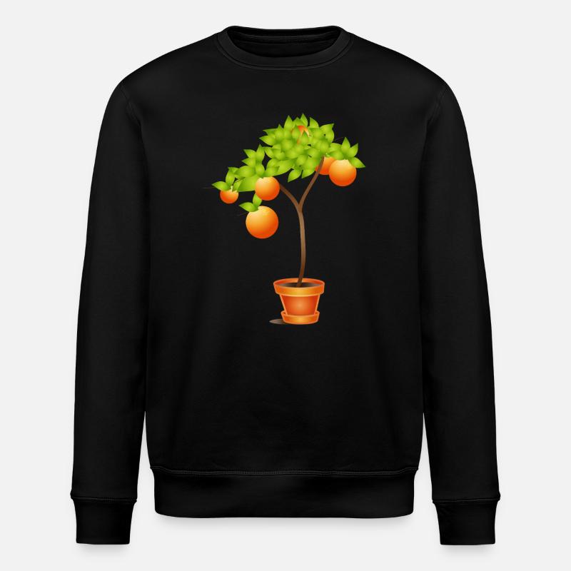 Kleiner Orangenbaum im Blumentopf - Stanley/Stella Unisex Bio-Sweatshirt ROLLER - Schwarz