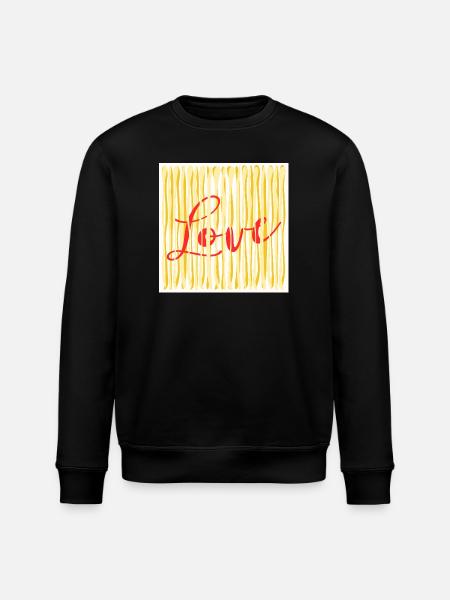 LOVE PASTA SPAGHETTI COOKING - Stanley/Stella ROLLER Unisex Organic Sweatshirt - black