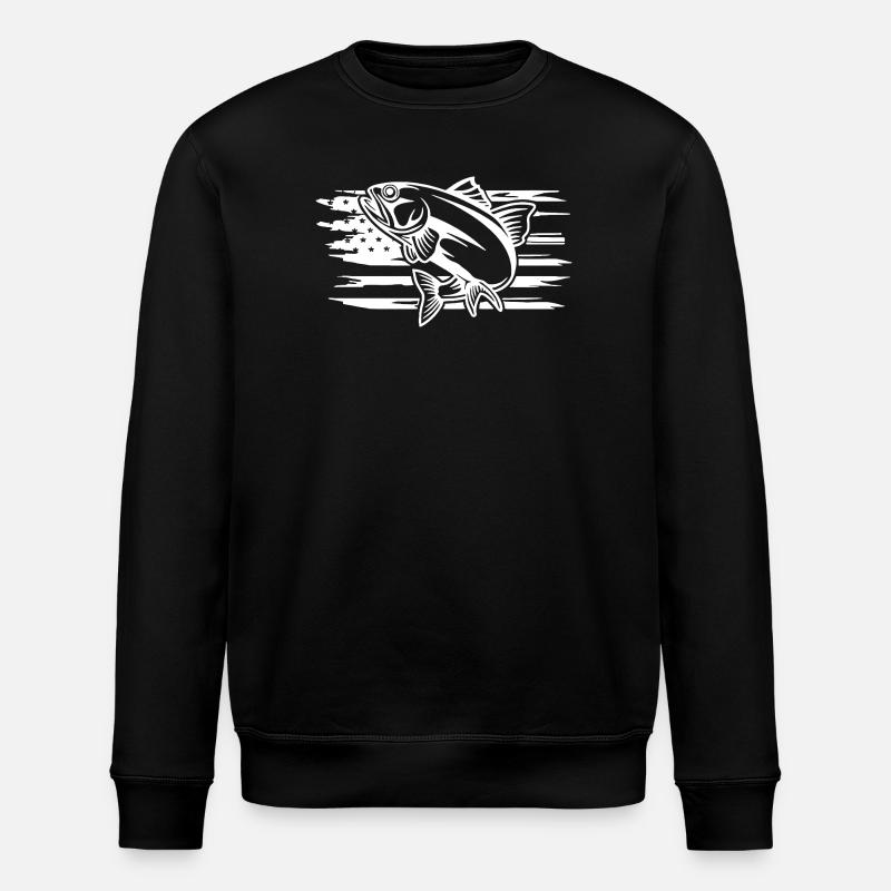 Dynamische Fisch-Bewegungsgrafik - Stanley/Stella Unisex Bio-Sweatshirt ROLLER - Schwarz