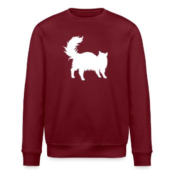 katzen silhouette langhaarig - Stanley/Stella Unisex Bio-Sweatshirt ROLLER - Burgunderrot - Vorne - Nik (191cm)