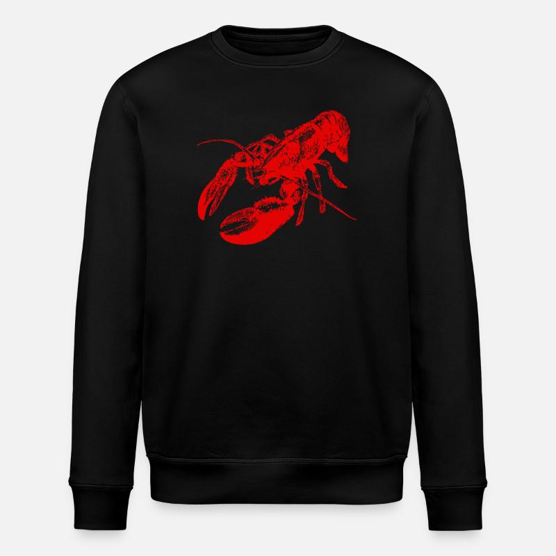 Bold Red Lobster Graphic Design - Stanley/Stella ROLLER Unisex Organic Sweatshirt - black