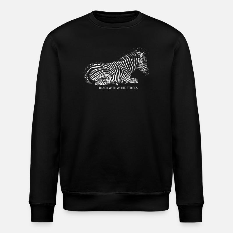schwarz mit weißen Streifen - Stanley/Stella Unisex Bio-Sweatshirt ROLLER - Schwarz