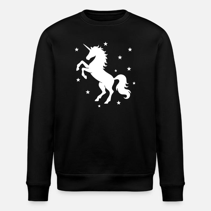 Mystisches Einhorn Nachthimmel Design - Stanley/Stella Unisex Bio-Sweatshirt ROLLER - Schwarz