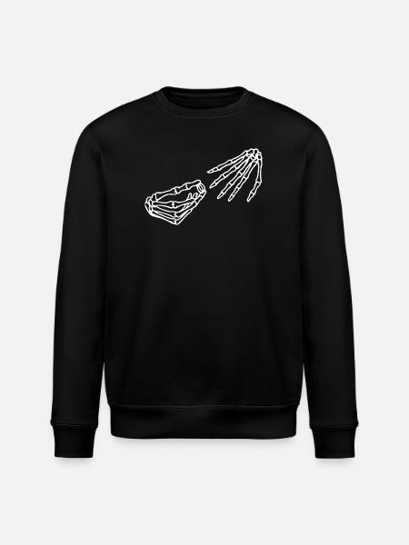 Ätherisches Skelett Hand und Schädel Illustration - Stanley/Stella Unisex Bio-Sweatshirt ROLLER - Schwarz