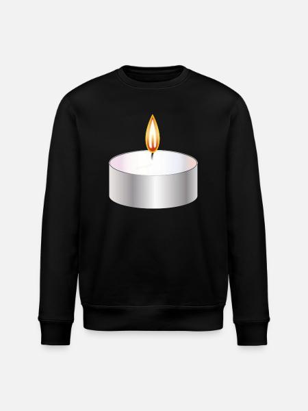 Burning Tealight Candle Simple Symbol - Stanley/Stella ROLLER Unisex Organic Sweatshirt - black