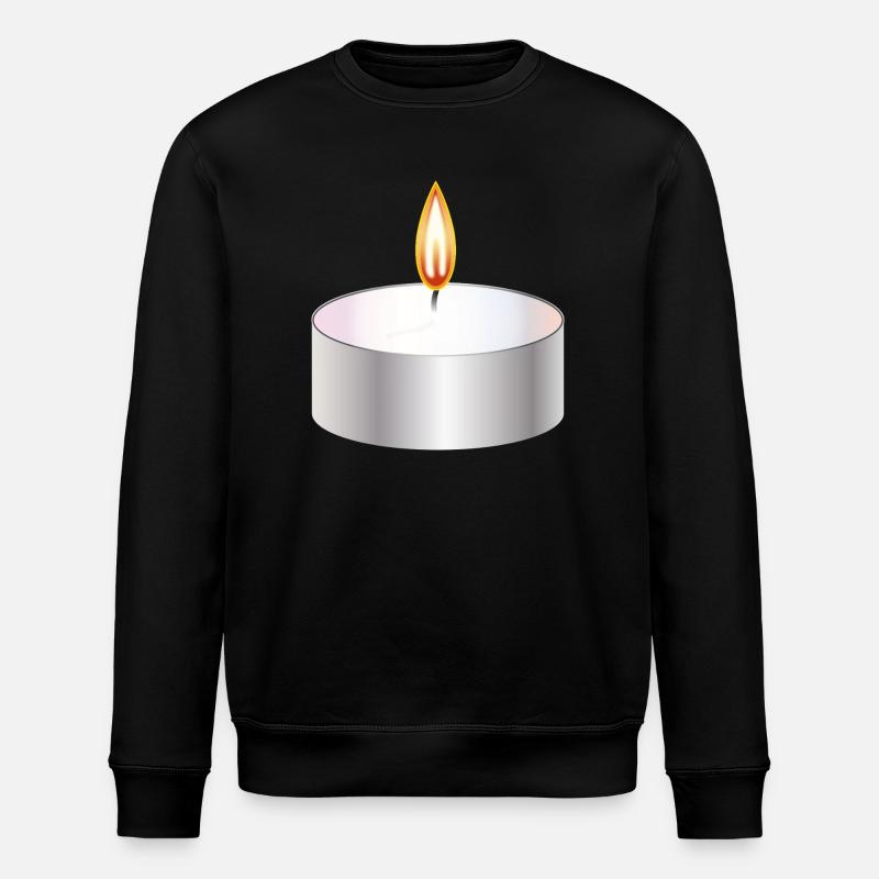 Burning Tealight Candle Simple Symbol - Stanley/Stella ROLLER Unisex Organic Sweatshirt - black
