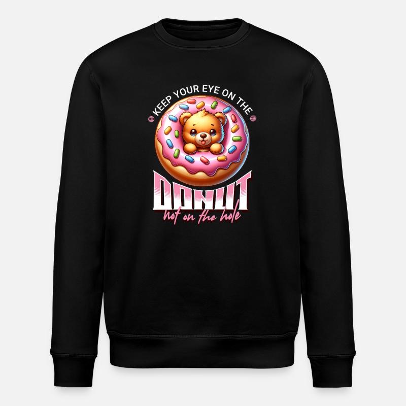 Donut Bärchen Motiv mit Zuckerguss - Stanley/Stella Unisex Bio-Sweatshirt ROLLER - Schwarz
