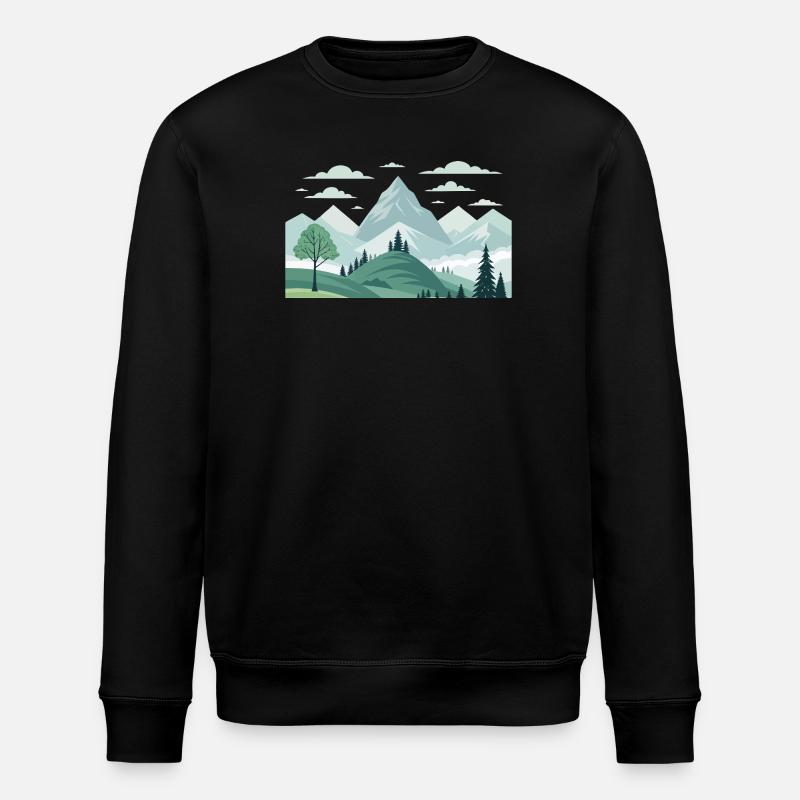 Mountains - Stanley/Stella ROLLER Unisex Organic Sweatshirt - black