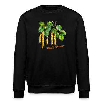 Betula verrucosa – Aquarell-Illustration - Stanley/Stella Unisex Bio-Sweatshirt ROLLER - Schwarz - Vorne - Nik (191cm)