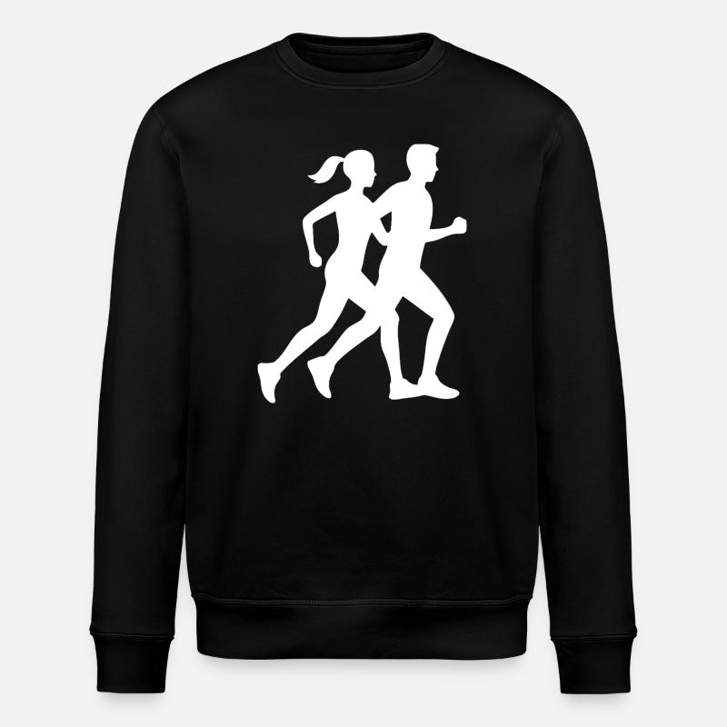 Dynamic Running Silhouette Design - Stanley/Stella ROLLER Unisex Organic Sweatshirt - black