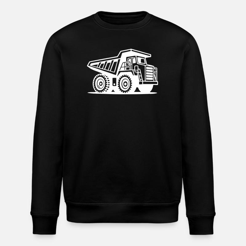 Industrial Mining Truck Silhouette Design - Stanley/Stella ROLLER Unisex Organic Sweatshirt - black