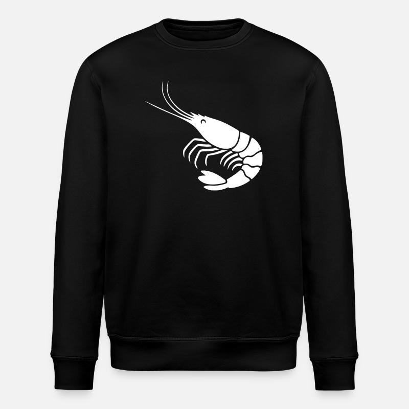 Minimalistisches Garnelen-Silhouetten-Design - Stanley/Stella Unisex Bio-Sweatshirt ROLLER - Schwarz
