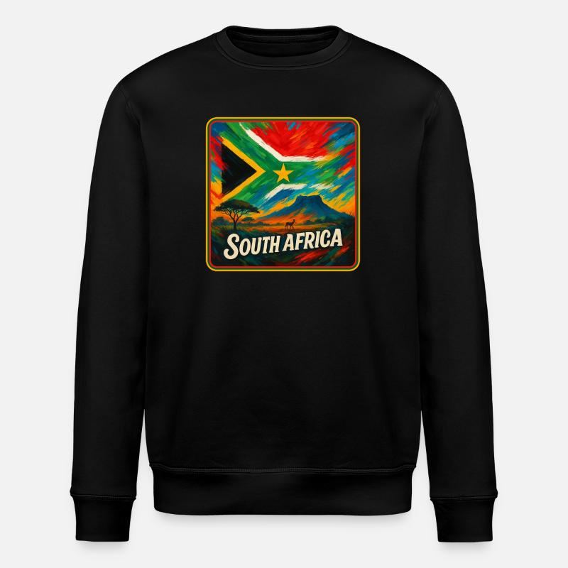 Südafrika Flaggen Design - Stanley/Stella Unisex Bio-Sweatshirt ROLLER - Schwarz