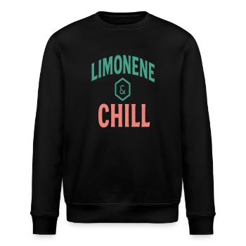 Limonene & Chill Citrus Vibes - Stanley/Stella ROLLER Unisex Organic Sweatshirt - black - Front - Nik (191cm)