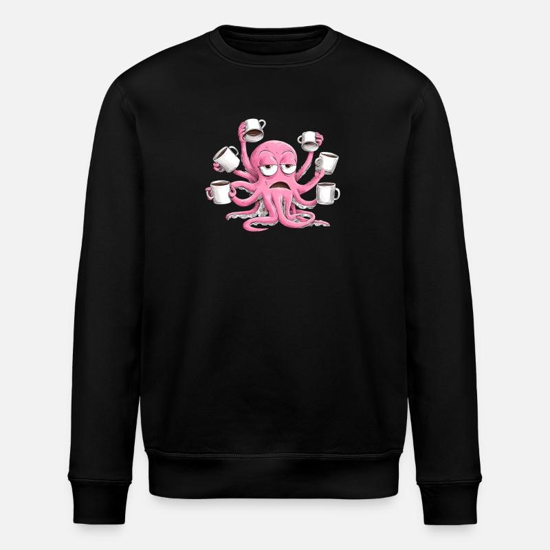 Musty Squid Coffee Enjoyment - Stanley/Stella ROLLER Unisex Organic Sweatshirt - black
