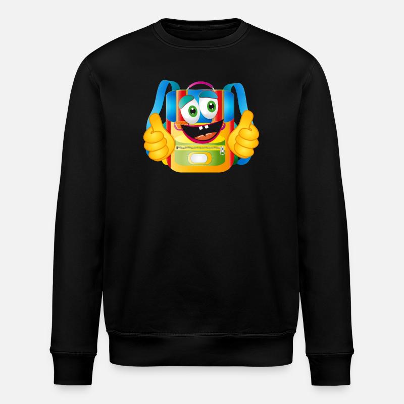 Lustiger Comic-Schulranzen mit Daumen hoch - Stanley/Stella Unisex Bio-Sweatshirt ROLLER - Schwarz