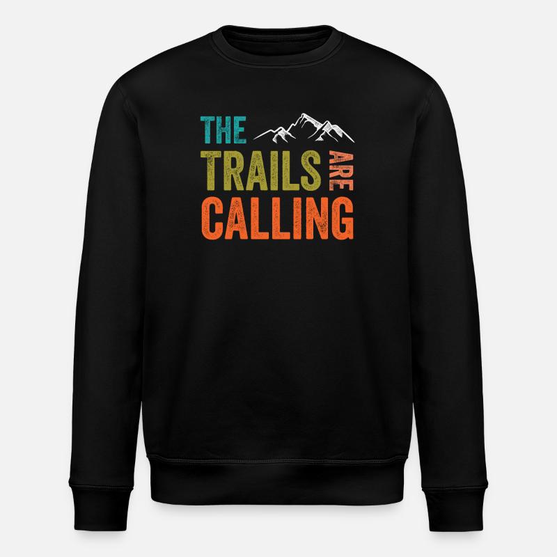The Trails Are Calling - Stanley/Stella ROLLER Unisex Organic Sweatshirt - black