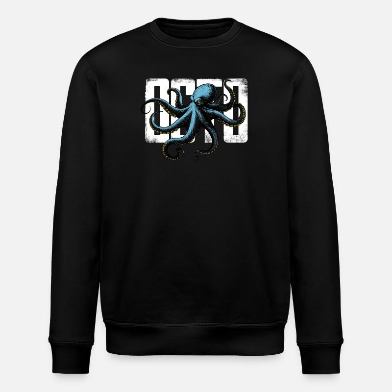 Stylized Octopus - Stanley/Stella ROLLER Unisex Organic Sweatshirt - black