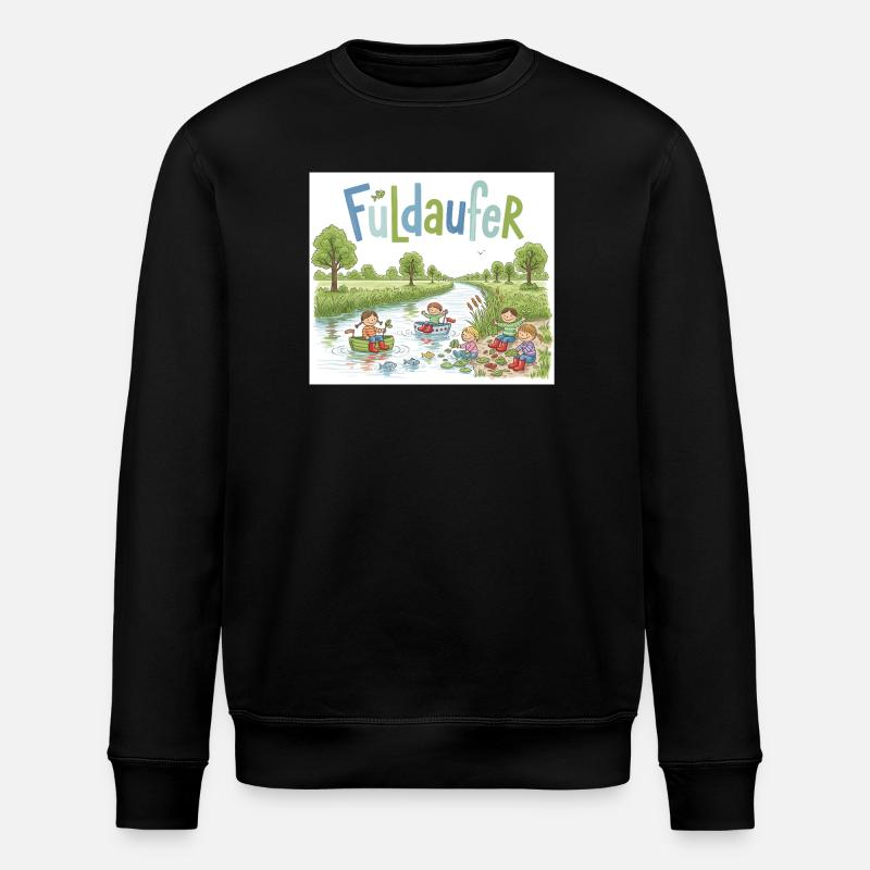 Fuldaufer: Fluss-Abenteuer ! - Stanley/Stella Unisex Bio-Sweatshirt ROLLER - Schwarz