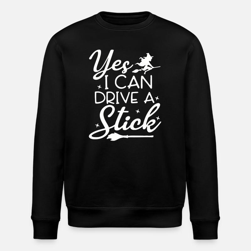 Illustration fantaisiste sorcière balai-balai - Sweat bio ROLLER Stanley/Stella Unisexe - noir