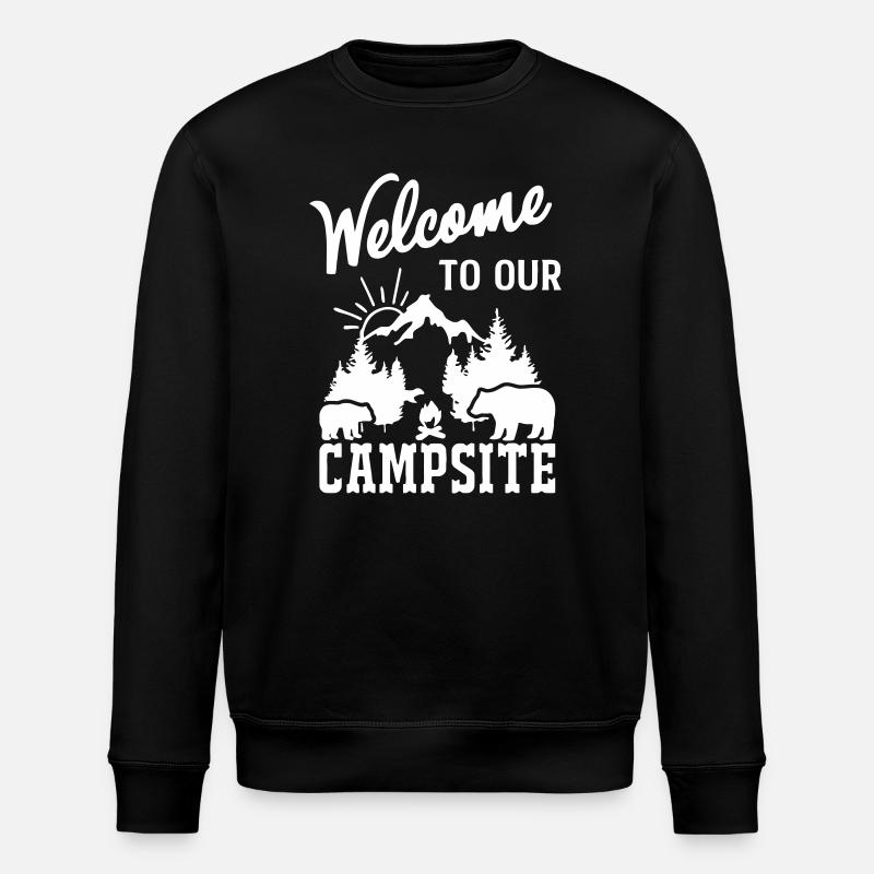 Mountain Nature Campfire Scene - Stanley/Stella ROLLER Unisex Organic Sweatshirt - black