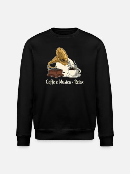 Caffè e Musica = Relax - Stanley/Stella ROLLER Unisex Organic Sweatshirt - black