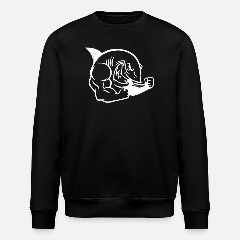 Requin musclé bodybuilder Workout Silhouette - Sweat bio ROLLER Stanley/Stella Unisexe - noir