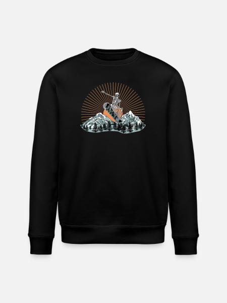 Kallio Surf Skeleton Design - Stanley/Stella ROLLER Unisex Organic Sweatshirt - black