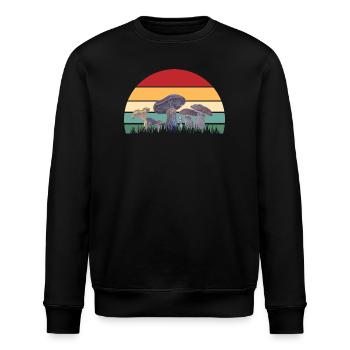 Mykologisches Sonnenuntergangsmuster - Stanley/Stella Unisex Bio-Sweatshirt ROLLER - Schwarz - Vorne - Nik (191cm)