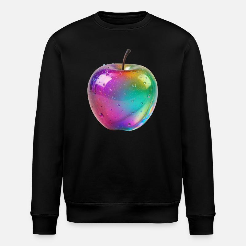 Rainbow Apple Aesthetic Design - Stanley/Stella ROLLER Unisex Organic Sweatshirt - black